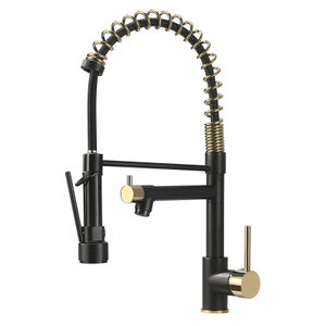  FLG Kitchen Faucet,Black Kitchen Faucet with Sprayer,Commercial Style Matte Black Faucet Kitchen Single Handle Single Hole Kitchen Sink Faucet