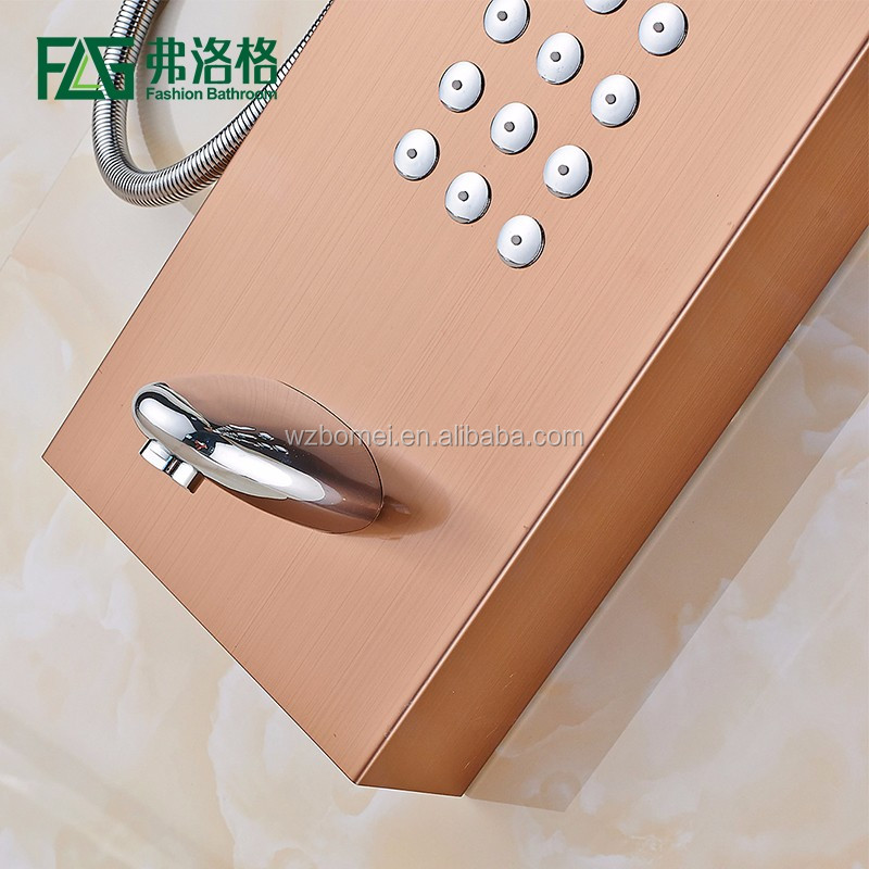 FLG Comfortable Lifestyle Bath Shower Faucets Bathroom Panel Stainless Steel Rain Shower