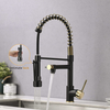  FLG Kitchen Faucet,Black Kitchen Faucet with Sprayer,Commercial Style Matte Black Faucet Kitchen Single Handle Single Hole Kitchen Sink Faucet
