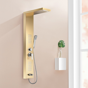 FLG Colored Economy Brushed Nickel Surface Gold Shower Panel