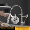  FLG Kitchen Faucet with Pull Down Sprayer,Commercial Single Handle High Arc Stainless Steel Brushed Nickel Kitchen Sink Faucet