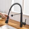 FLG black faucet kitchen 360 ° rotatable kitchen faucet mixer tap gastro kitchen faucet spiral spring faucet high pressure