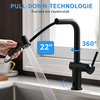 FLG Infrared Sensor Black Kitchen Faucet With Pull-Out Shower Kitchen Faucet 360 ° Swiveling Mixer Faucet for Kitchen Faucet Single Lever Mixer for Kitchen Sink Sink Faucet