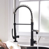 Pull Down Kitchen Faucet with Sprayer,FLG Commercial Matte Black&Brushed Nickel Kitchen Sink Faucets