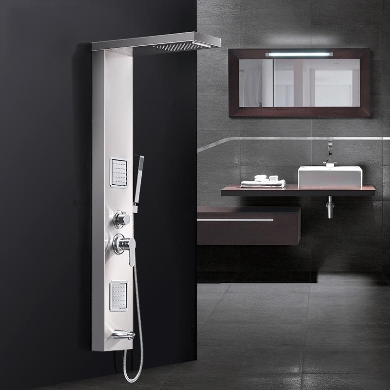 FLG high quality hot selling new design Stainless Steel Black Rainfall Shower Panel