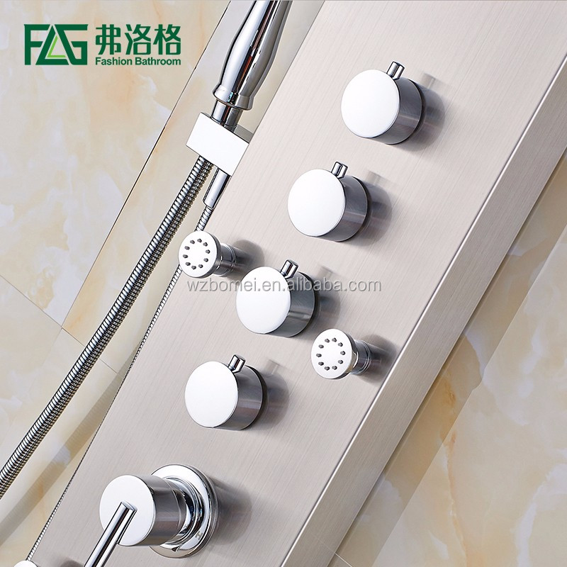 Cold Hot Water Promotional New Design Style Brush Stainless Steel Shower Panel