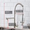  FLG Commercial Pull Down Kitchen Sink Faucet with Sprayer Brushed Nickel